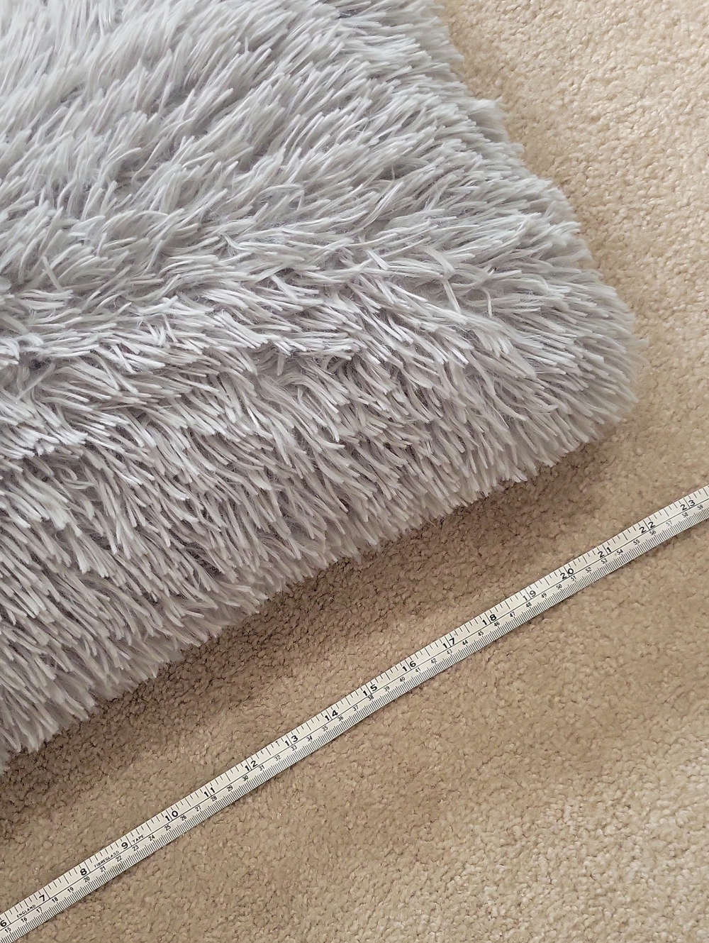 Plush Shaggy Lumbar Throw Pillows - Light Gray - Picture 5 of 5